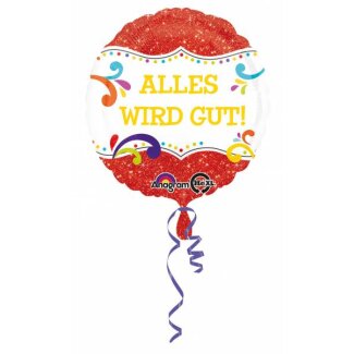 Folienballon Glitzer Alles wird gut!