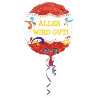 Folienballon Glitzer Alles wird gut!