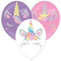 Luftballons Einhorn mit Stickern 35,5 cm 3 Stück