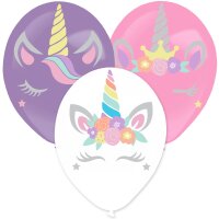 Luftballons Einhorn mit Stickern 35,5 cm 3 Stück