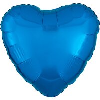 Folienballon Herz 43cm blau-metallic