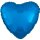Folienballon Herz 43cm blau-metallic