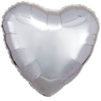 Folienballon Herz 43 cm silber-metallic