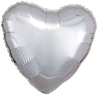 Folienballon Herz 43 cm silber-metallic