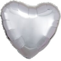 Folienballon Herz 43 cm silber-metallic