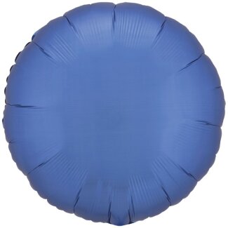 Folienballon rund Ø 43 cm azurblau Seidenglanz
