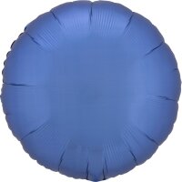 Folienballon rund Ø 43 cm azurblau Seidenglanz