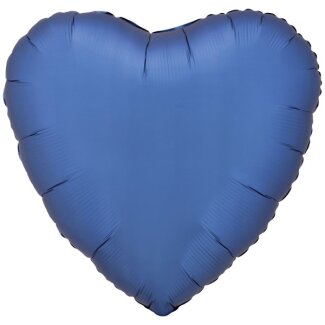 Folienballon Herz 43 cm Seidenglanz azurblau