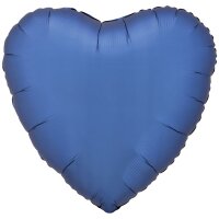 Folienballon Herz 43 cm Seidenglanz azurblau