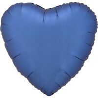 Folienballon Herz 43 cm Seidenglanz azurblau