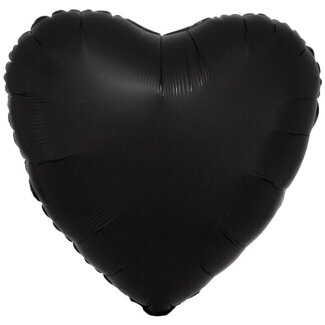 Folienballon Herz 43cm Seidenglanz schwarz