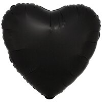 Folienballon Herz 43cm Seidenglanz schwarz