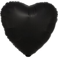 Folienballon Herz 43cm Seidenglanz schwarz