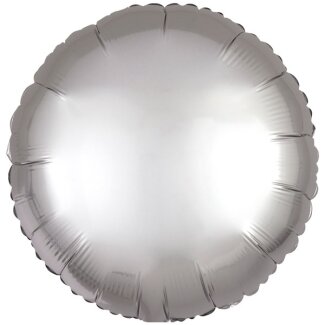 Folienballon rund Ø 43cm Seidenglanz silber