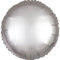 Folienballon rund Ø 43cm Seidenglanz silber