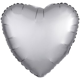Folienballon Herz 43 cm Seidenglanz silber