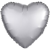 Folienballon Herz 43 cm Seidenglanz silber