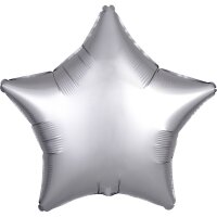 Folienballon Stern 48cm Seidenglanz silber
