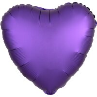 Folienballon Herz 43cm Seidenglanz purple