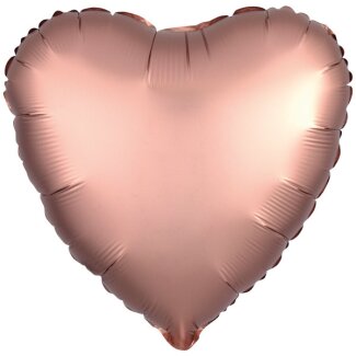 Folienballon Herz 43 cm Seidenglanz roségold