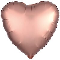 Folienballon Herz 43 cm Seidenglanz roségold