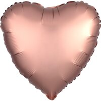 Folienballon Herz 43 cm Seidenglanz roségold