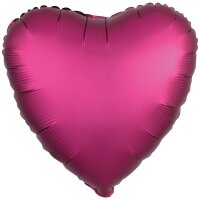 Folienballon Herz 43 cm Seidenglanz granatapfelrot