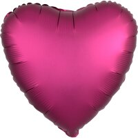 Folienballon Herz 43 cm Seidenglanz granatapfelrot