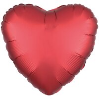 Folienballon Herz 43cm Seidenglanz dunkelrot