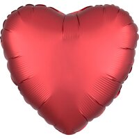 Folienballon Herz 43cm Seidenglanz dunkelrot