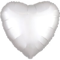 Folienballon Herz 43cm Seidenglanz weiß
