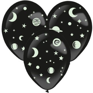 Latexballons mit Stickern glowing D35,5cm 3er