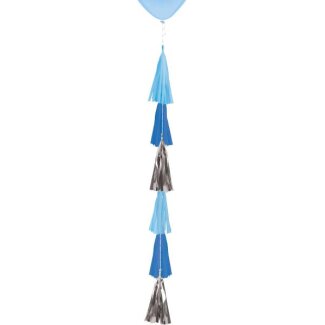 DIY Ballonhänger mit Tasseln 70 cm pastellblau