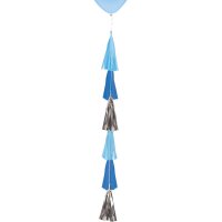 DIY Ballonhänger mit Tasseln 70 cm pastellblau