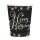 Pappbecher Happy Birthday Sparkling gold 8 Stück