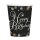 Pappbecher Happy Birthday Sparkling gold 8 Stück