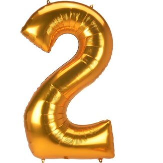 Folienballon Jumbo Zahl 2 78 x 134 cm gold