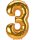 Folienballon Jumbo Zahl 3 81 x 134 cm gold