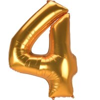Folienballon Jumbo Zahl 4 91 x 137 cm gold