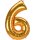 Folienballon Jumbo Zahl 6 83 x 137 cm gold