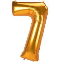 Folienballon Jumbo Zahl 7 83 x 134 cm gold