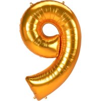 Folienballon Jumbo Zahl 9 83x137cm gold