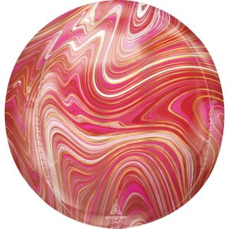Folienballon Orbz Marblez rot/pink