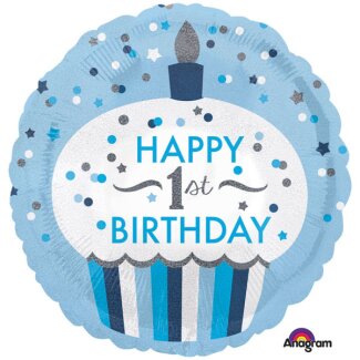 Folienballon 1st Birthday Cupcake Junge Ø43 cm