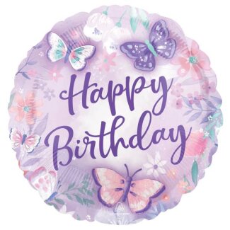 Folienballon Flutter Happy Birthday D43cm