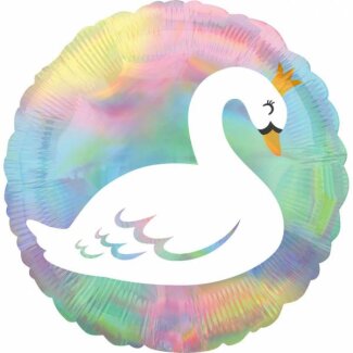 Folienballon Pastel Schwan irisierend D43cm