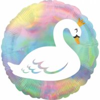 Folienballon Pastel Schwan irisierend D43cm