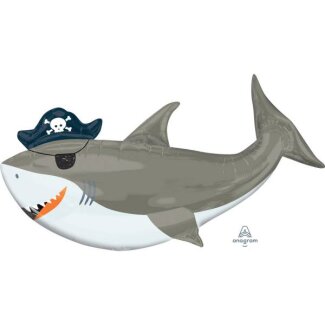 Folienballon SuperShape Birthday Shark 104x58cm