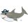 Folienballon SuperShape Birthday Shark 104x58cm