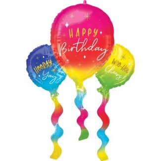 Folienballon SuperShape Happy Birthday 66 x 91 cm